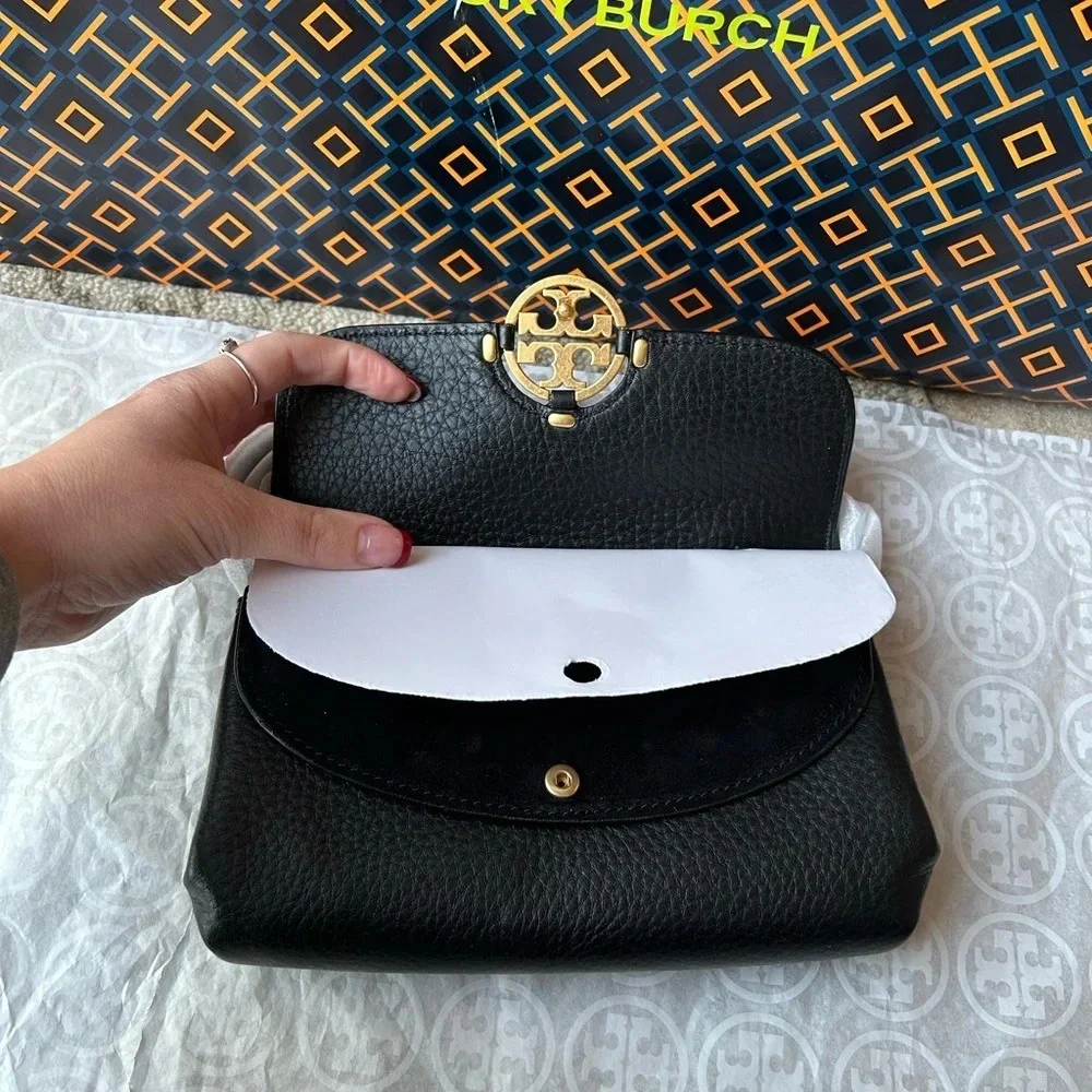 Tory Burch Miller Wallet Crossbody Bag Black Gold